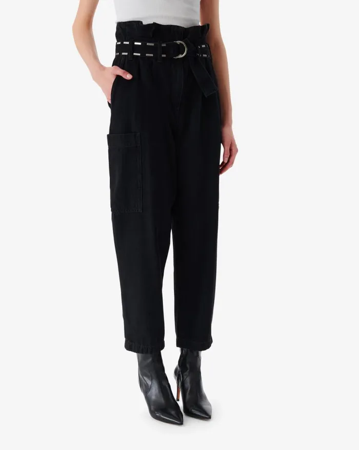 IRO MALTI BELTED CARROT CUT JEANS Black Women Jeans