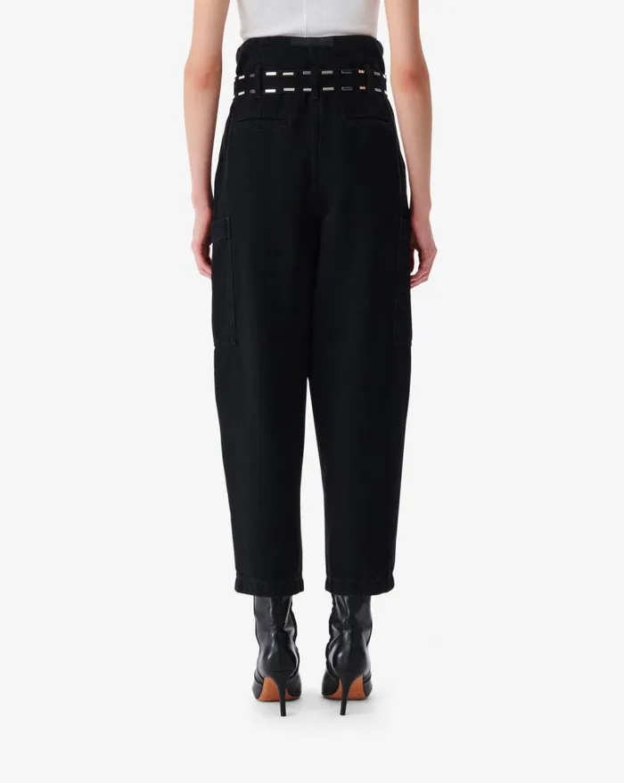 IRO MALTI BELTED CARROT CUT JEANS Black Women Jeans