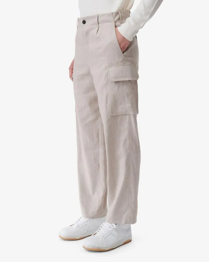 IRO MATT LINENBLEND CARGO PANTS Beige Men Jeans and Trousers