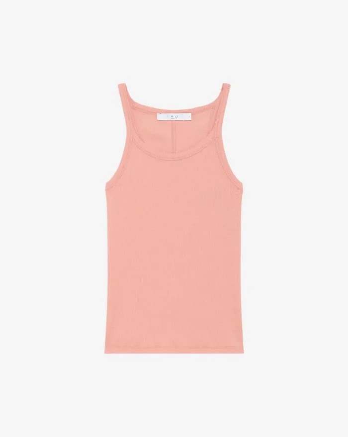 IRO PALISSO RIBBED TANK TOP Brown Women Tops and Shirts