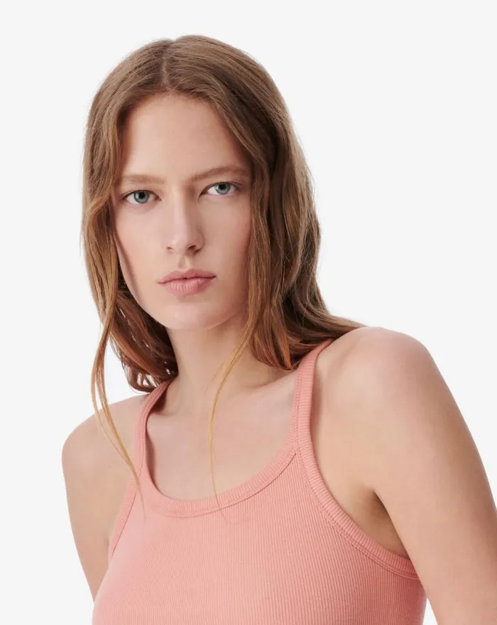 IRO PALISSO RIBBED TANK TOP Brown Women Tops and Shirts