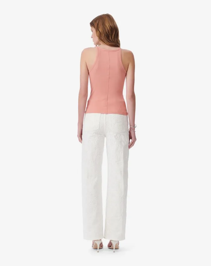 IRO PALISSO RIBBED TANK TOP Brown Women Tops and Shirts