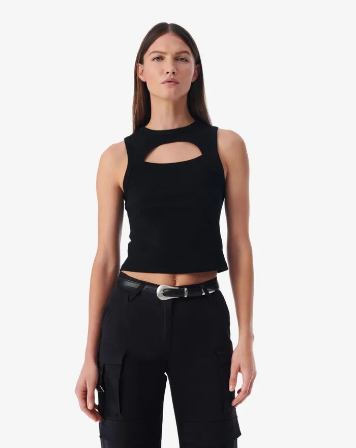 IRO PINA CUTOUT TANK TOP Black Women Tshirts