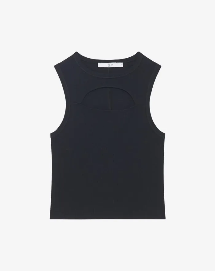 IRO PINA CUTOUT TANK TOP Black Women Tshirts