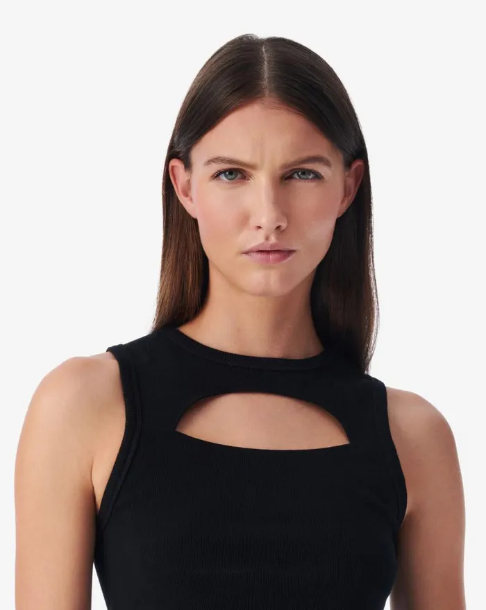 IRO PINA CUTOUT TANK TOP Black Women Tshirts