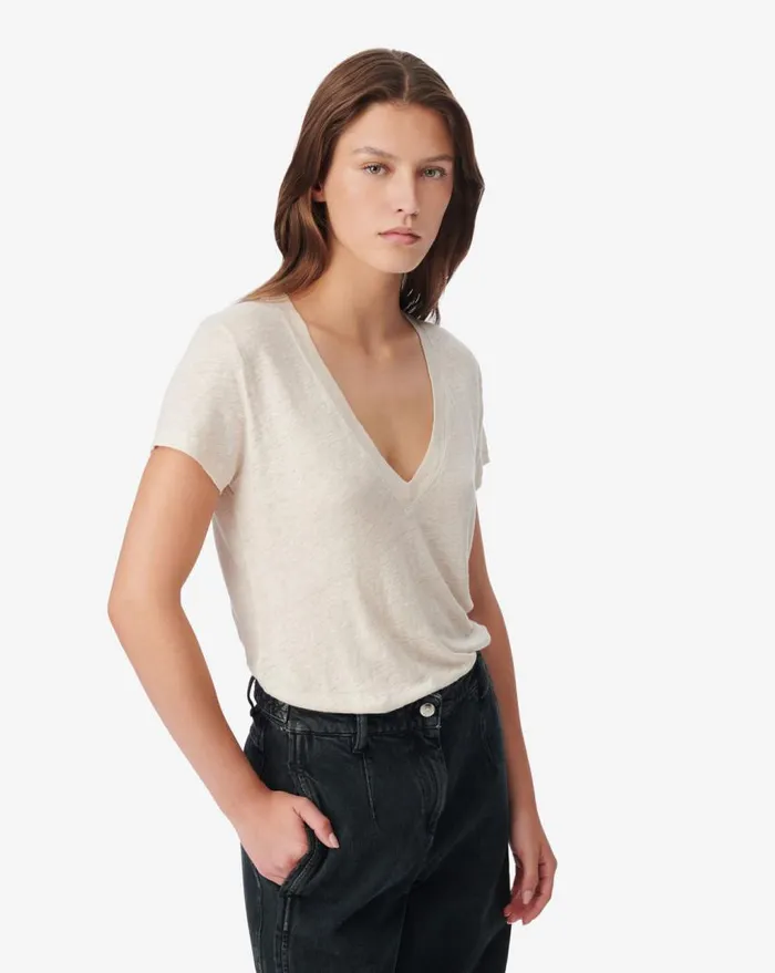 IRO RODEO LOWCUT TSHIRT Ecru Women Tshirts