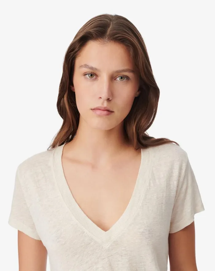 IRO RODEO LOWCUT TSHIRT Ecru Women Tshirts