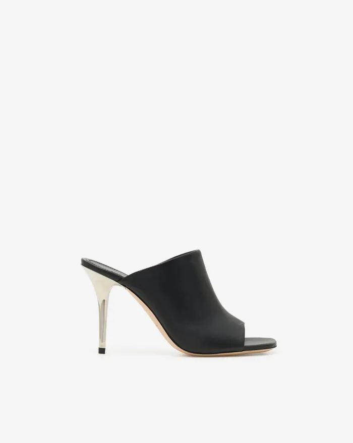 IRO RONI LEATHER MULES Black Women Sandals
