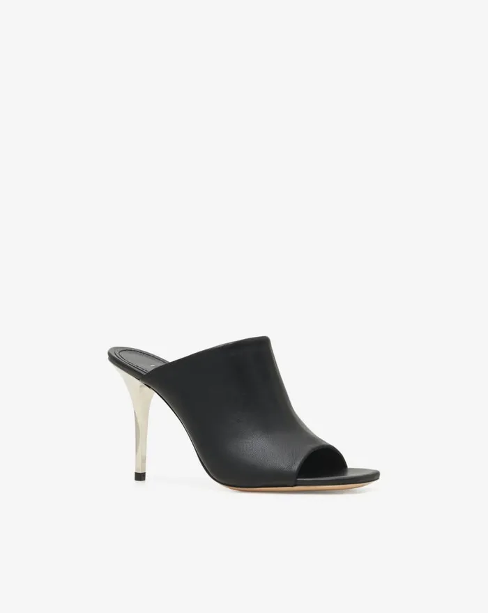 IRO RONI LEATHER MULES Black Women Sandals