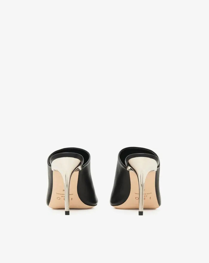 IRO RONI LEATHER MULES Black Women Sandals
