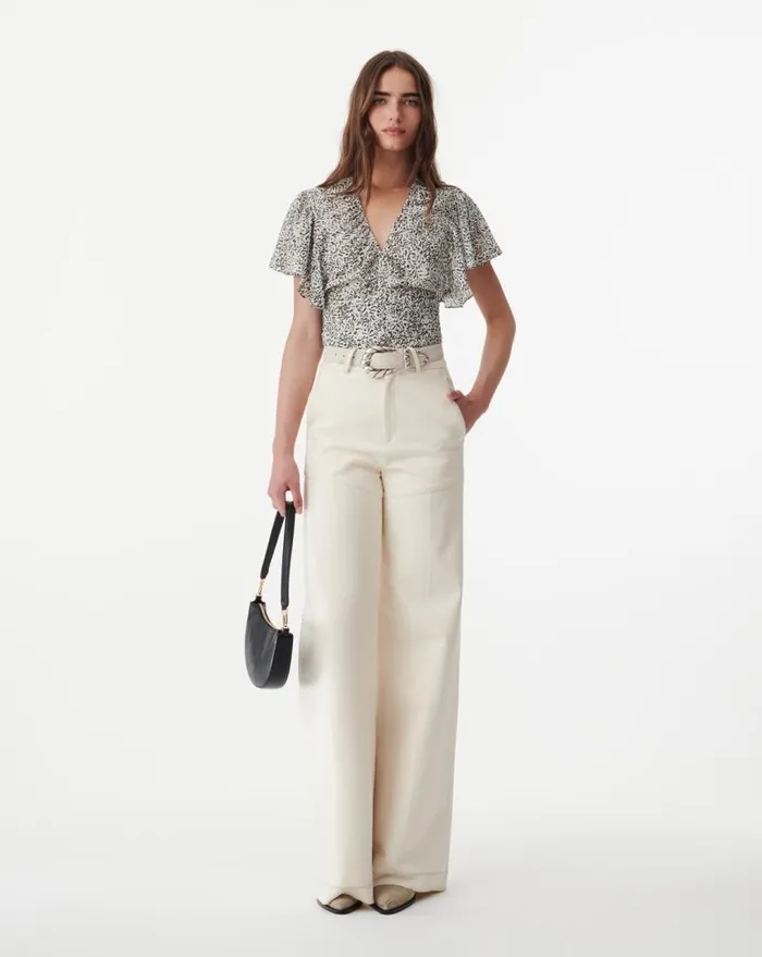 IRO TENIZ PRINTED TOP Camelwhite Women Tops and Shirts