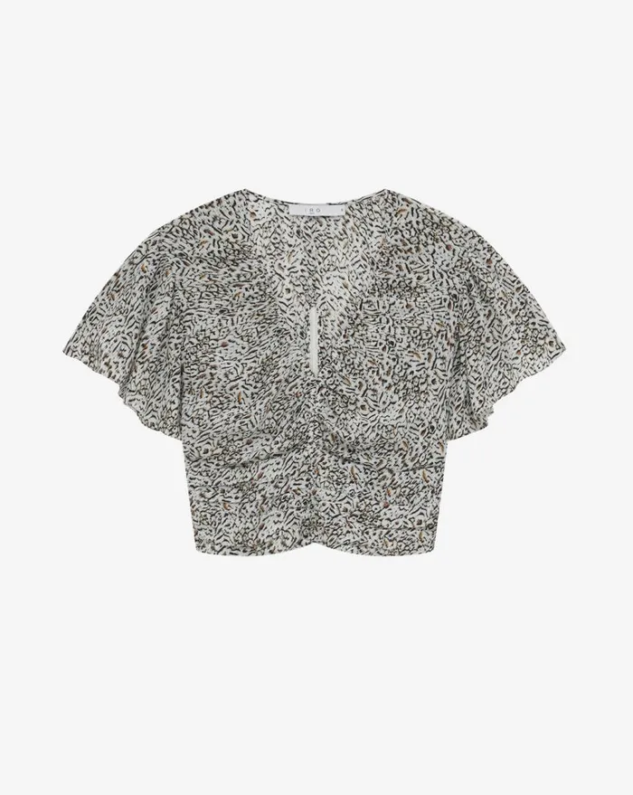 IRO TENIZ PRINTED TOP Camelwhite Women Tops and Shirts
