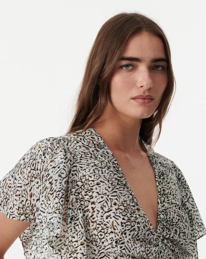IRO TENIZ PRINTED TOP Camelwhite Women Tops and Shirts