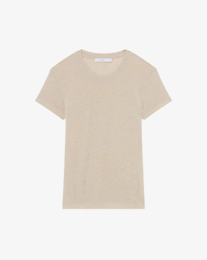 IRO THIRD ROUNDNECK LINEN TSHIRT Light Beige Women Tshirts