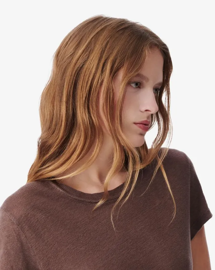IRO THIRD ROUNDNECK LINEN TSHIRT Light Beige Women Tshirts