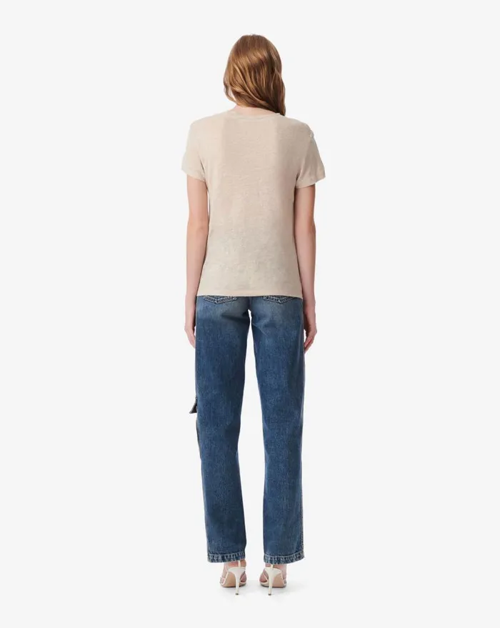 IRO THIRD ROUNDNECK LINEN TSHIRT Light Beige Women Tshirts