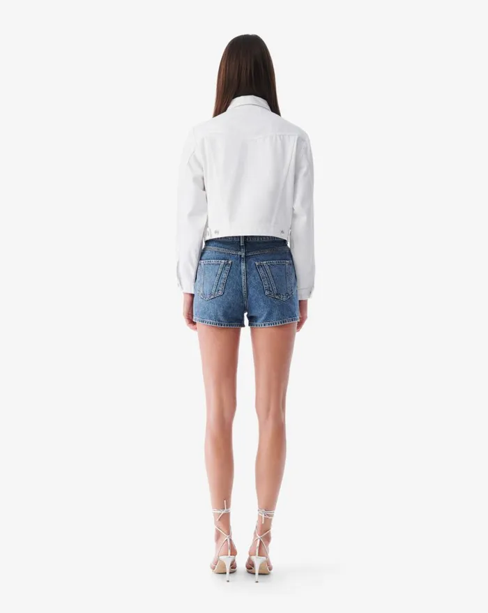 IRO UBALDO CROPPED JEAN JACKET Optical White Women Jackets and Coats