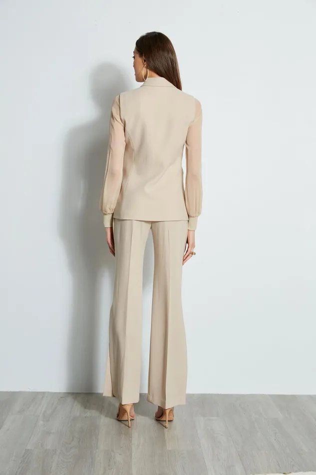 Jackets and Blazers Women Elie Tahari Chiffon Sleeve Blazer ISLAND SAND