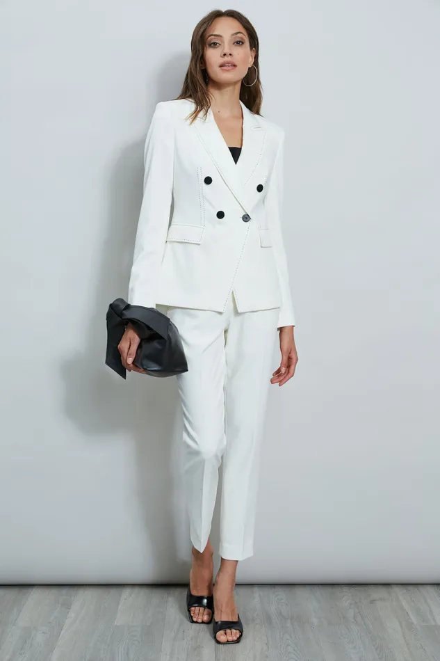 Jackets and Blazers Women Elie Tahari Stitch Double Breasted Blazer Sky White