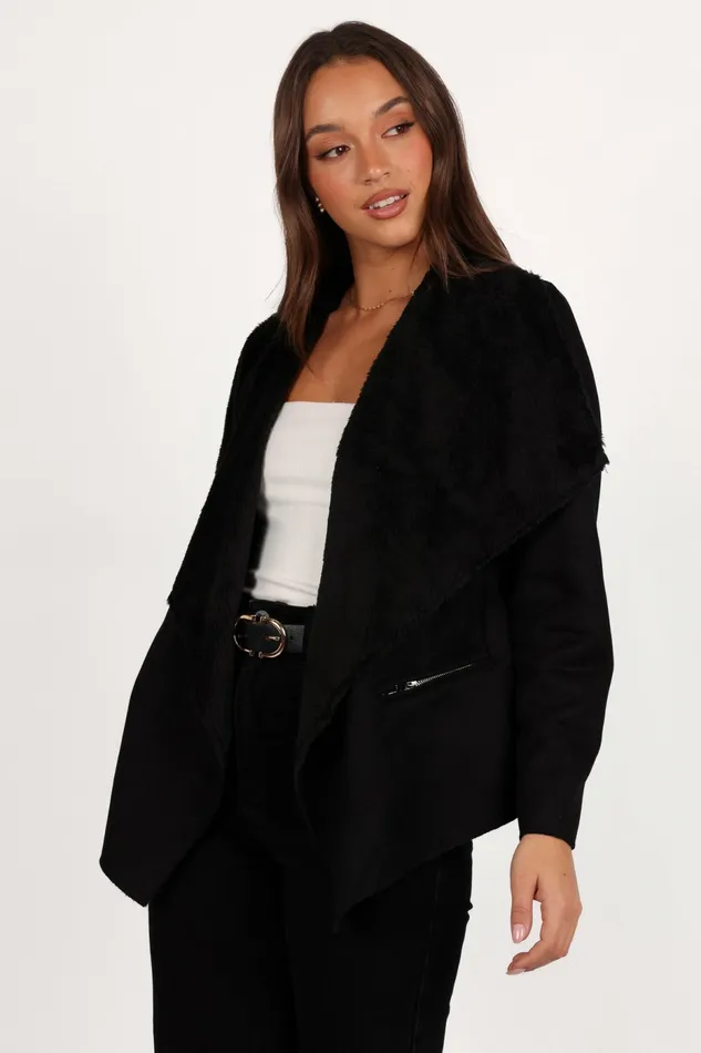 Jackets and Coats Lopez Faux Sherling Jacket Black 8211 Petal and Pup Women