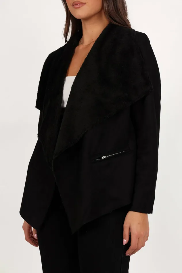 Jackets and Coats Lopez Faux Sherling Jacket Black 8211 Petal and Pup Women