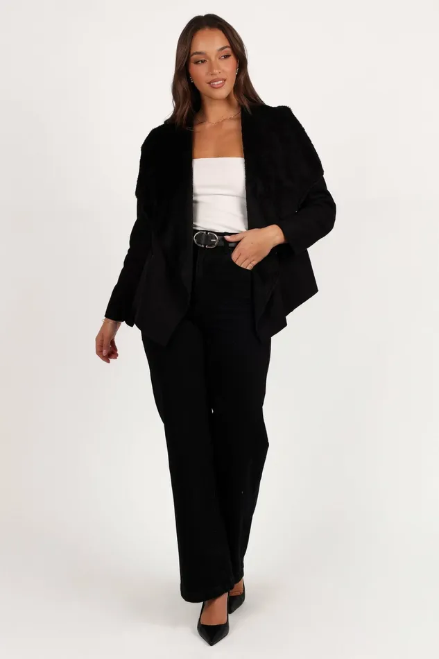 Jackets and Coats Lopez Faux Sherling Jacket Black 8211 Petal and Pup Women