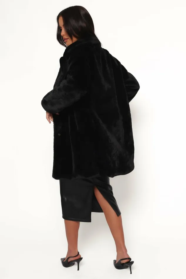 Jackets and Coats Meeka Faux Fur Jacket Black Petal and Pup Women