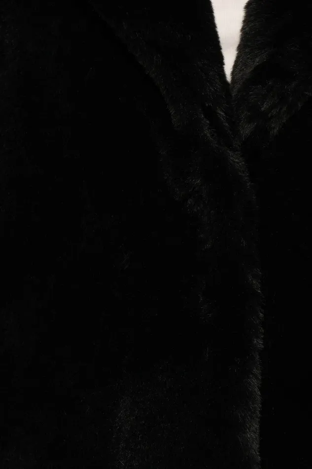 Jackets and Coats Meeka Faux Fur Jacket Black Petal and Pup Women