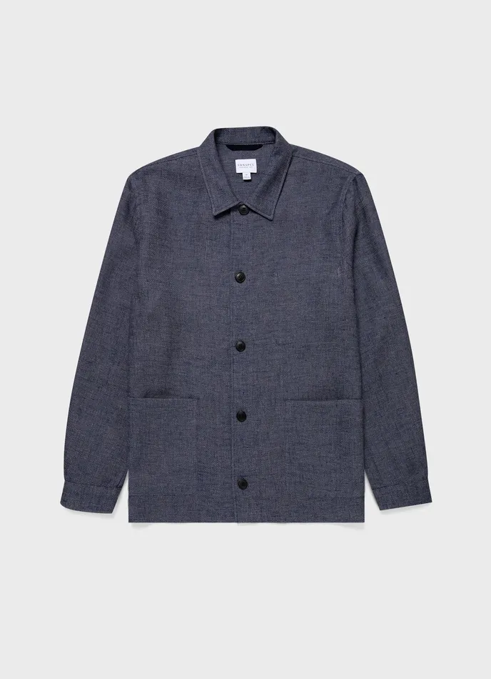 Jackets and Coats Men ussunspel Cotton Linen Twill Twin Pocket Jacket Denim Blue Jackets and Coats Men ussunspel Cotton Linen Twill Twin Pocket Jacket Denim Blue