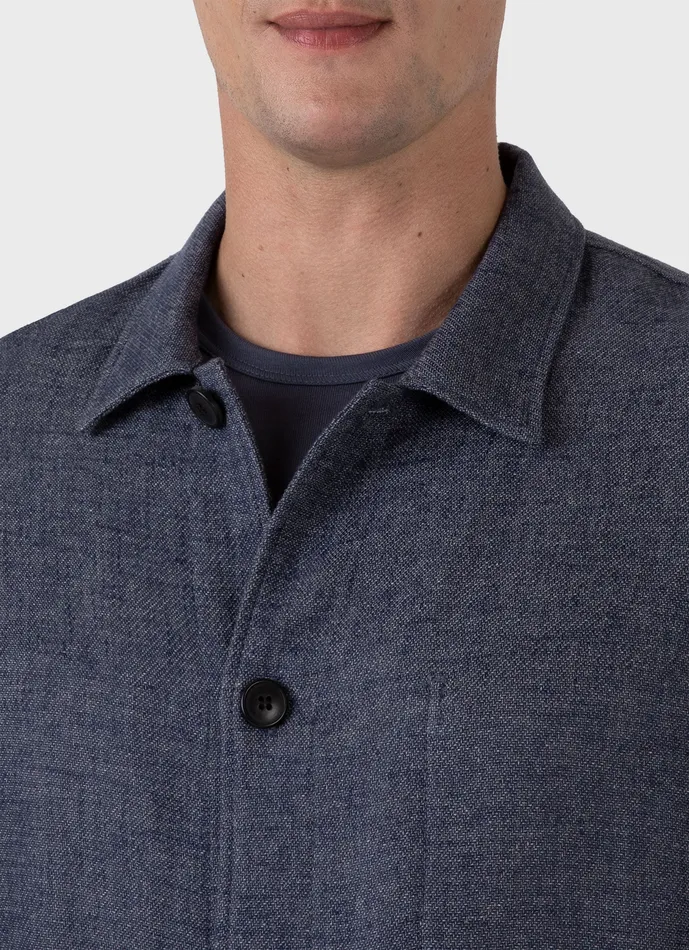 Jackets and Coats Men ussunspel Cotton Linen Twill Twin Pocket Jacket Denim Blue Jackets and Coats Men ussunspel Cotton Linen Twill Twin Pocket Jacket Denim Blue