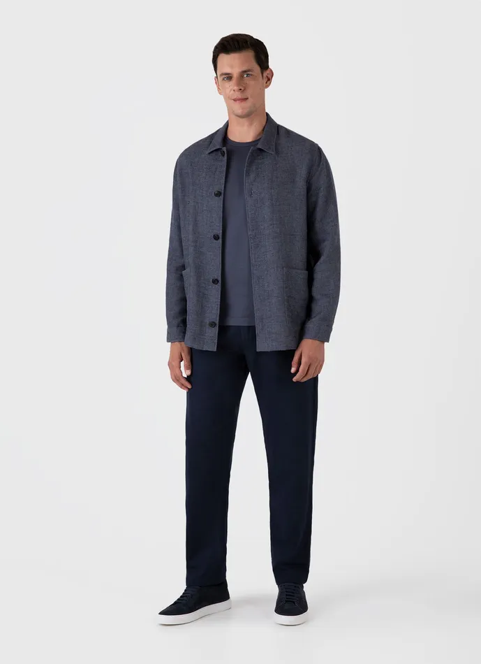 Jackets and Coats Men ussunspel Cotton Linen Twill Twin Pocket Jacket Denim Blue Jackets and Coats Men ussunspel Cotton Linen Twill Twin Pocket Jacket Denim Blue