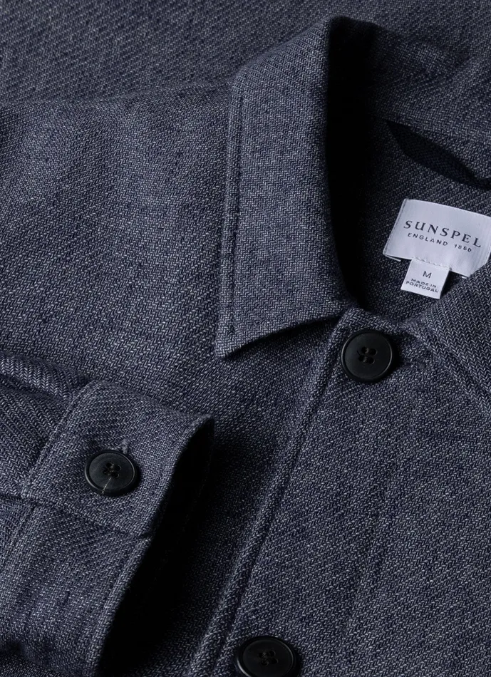 Jackets and Coats Men ussunspel Cotton Linen Twill Twin Pocket Jacket Denim Blue Jackets and Coats Men ussunspel Cotton Linen Twill Twin Pocket Jacket Denim Blue