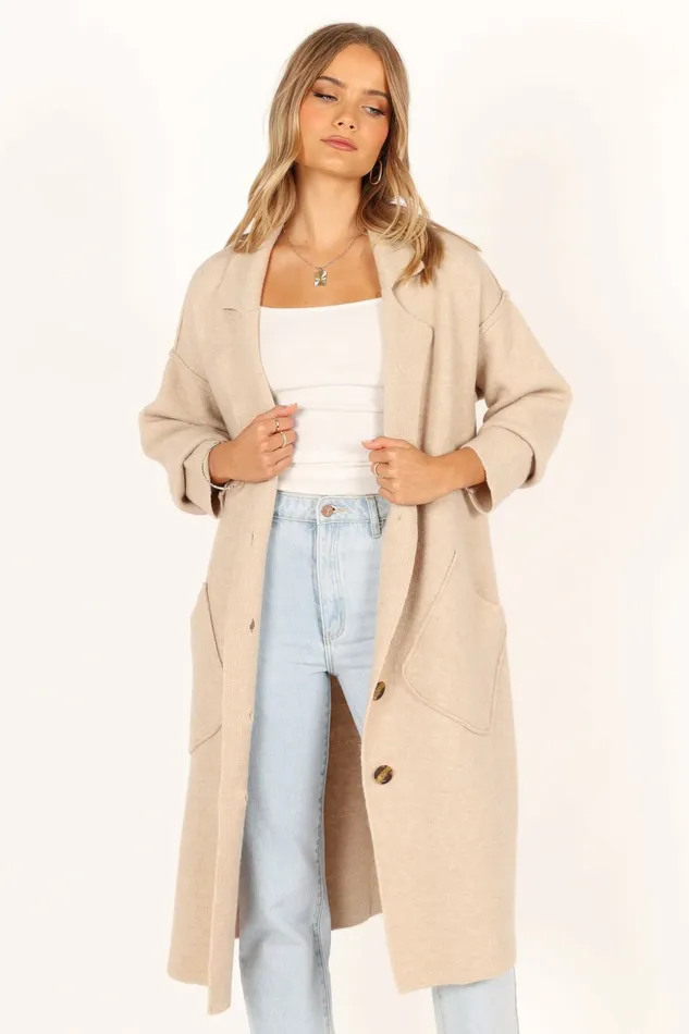 Jackets and Coats Petal and Pup Women Ivy Button Front Coatigan Oatmeal