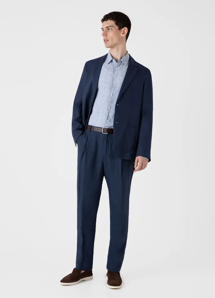Jackets and Coats ussunspel Men Linen Unstructured Blazer Light Navy Jackets and Coats ussunspel Men Linen Unstructured Blazer Light Navy