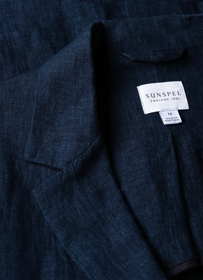 Jackets and Coats ussunspel Men Linen Unstructured Blazer Light Navy Jackets and Coats ussunspel Men Linen Unstructured Blazer Light Navy