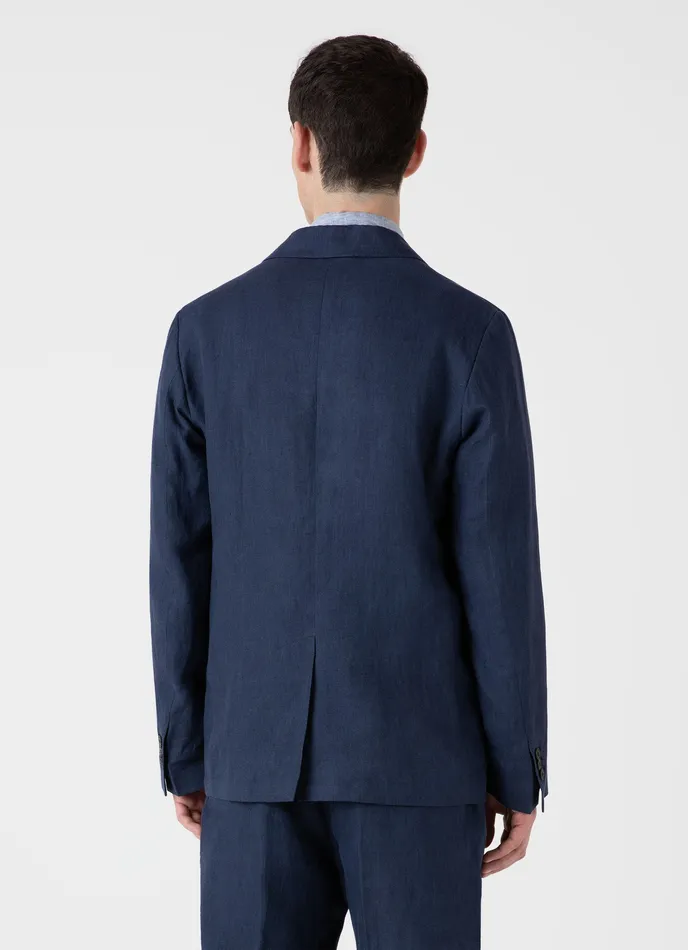 Jackets and Coats ussunspel Men Linen Unstructured Blazer Light Navy Jackets and Coats ussunspel Men Linen Unstructured Blazer Light Navy