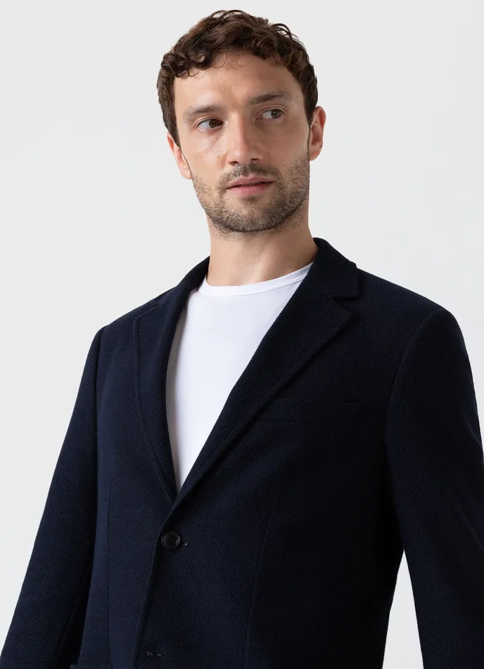 Jackets and Coats ussunspel Men Piqu Unstructured Blazer Navy Jackets and Coats ussunspel Men Piqu Unstructured Blazer Navy