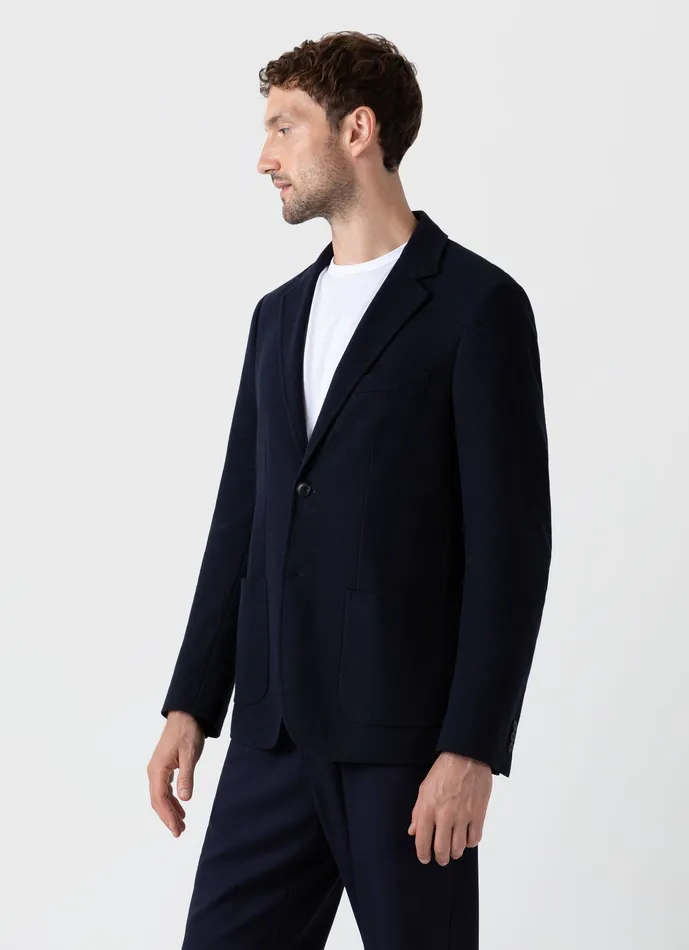 Jackets and Coats ussunspel Men Piqu Unstructured Blazer Navy Jackets and Coats ussunspel Men Piqu Unstructured Blazer Navy