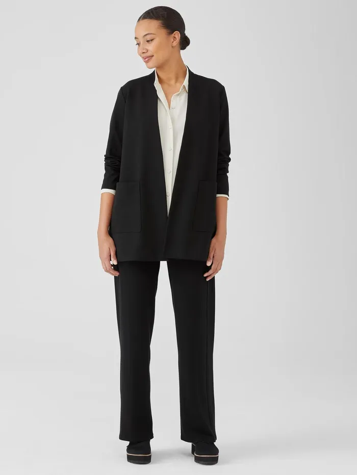 Jackets Coats and Vests Women Eileen Fisher Washable Flex Ponte High Collar Jacket Black