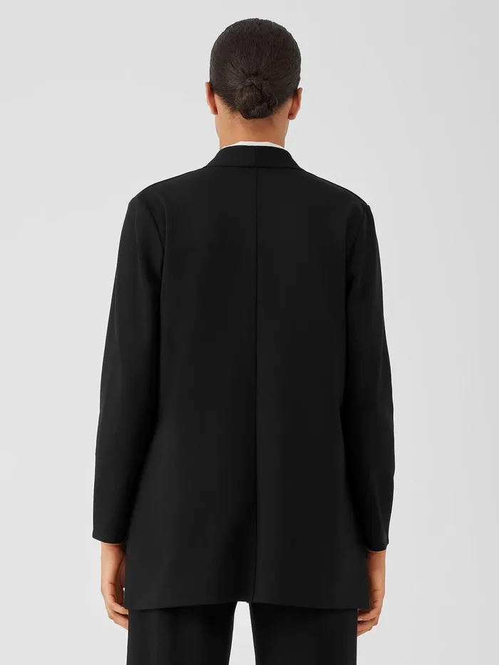 Jackets Coats and Vests Women Eileen Fisher Washable Flex Ponte High Collar Jacket Black