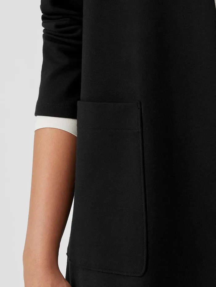 Jackets Coats and Vests Women Eileen Fisher Washable Flex Ponte High Collar Jacket Black