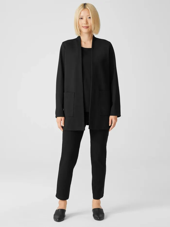 Jackets Coats and Vests Women Eileen Fisher Washable Flex Ponte High Collar Jacket Black