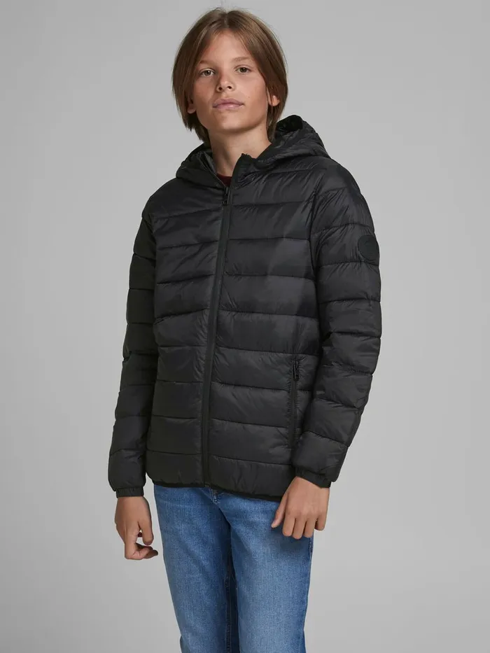 Jackets JACK and JONES Junior BOYS COLOUR BLOCK PUFFER JACKET Black Black