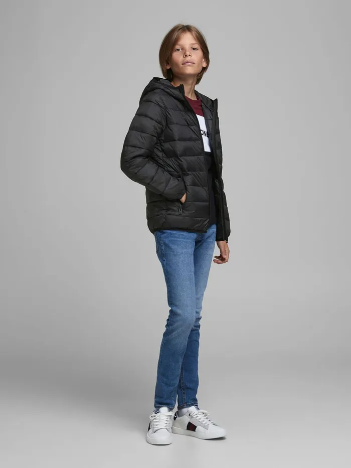 Jackets JACK and JONES Junior BOYS COLOUR BLOCK PUFFER JACKET Black Black