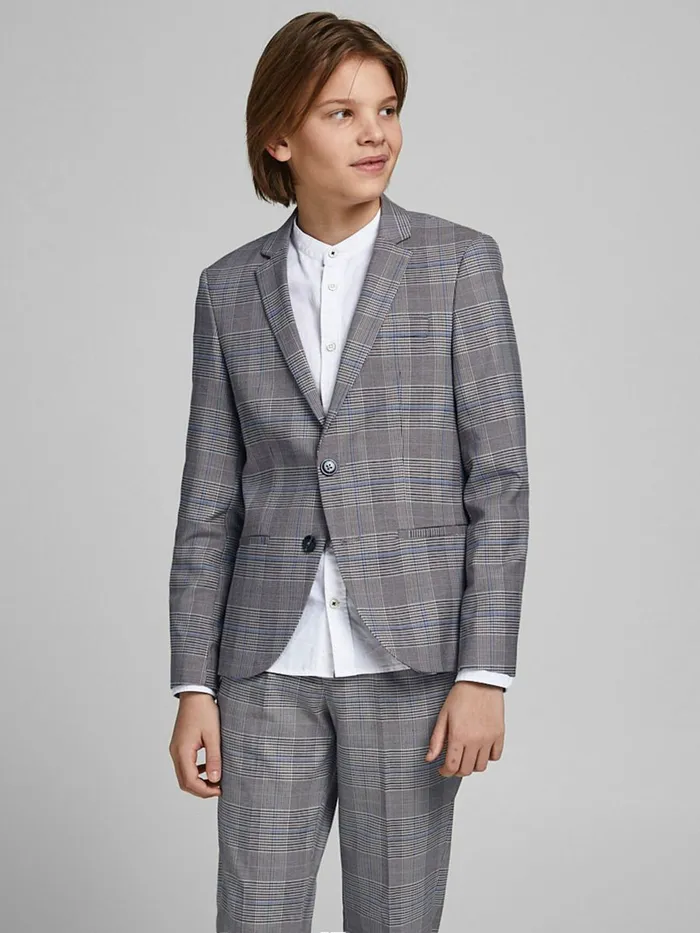 Jackets JACK and JONES Junior BOYS SUPER SLIM BLAZER Grey Grey Melange