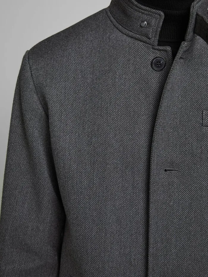 Jackets JACK and JONES Mens HERRINGBONE COAT Grey Black
