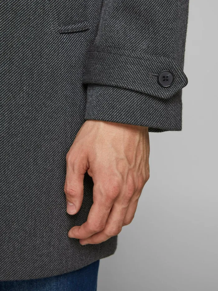Jackets JACK and JONES Mens HERRINGBONE COAT Grey Black