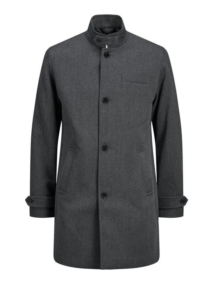 Jackets JACK and JONES Mens HERRINGBONE COAT Grey Black