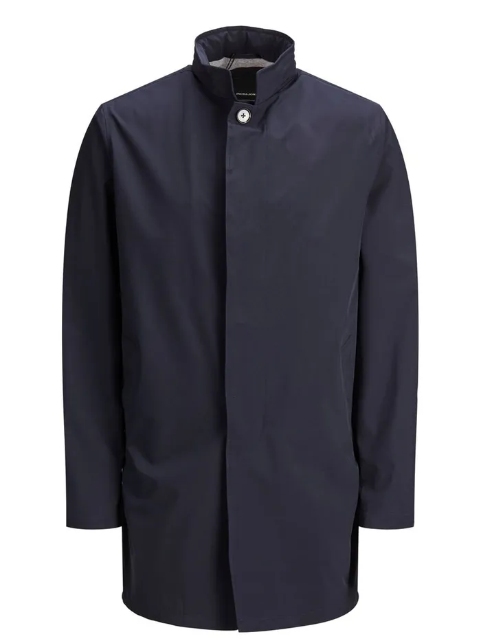 Jackets JACK and JONES Mens HIDDEN HOOD MAC COAT Blue New Navy