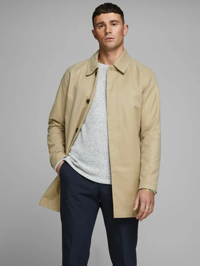 Jackets JACK and JONES Mens HIDDEN PLACKET JACKET Beige Classic Twill Beige